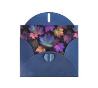 YYHWHJDE Blue Greeting Card Aurora Maple Leaf Pattern Perfect for Valentine's Day, Wedding Anniversary & Party Invitations