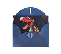 YYHWHJDE Blue Greeting Card big-mouthed dinosaur Pattern for Christmas, Children's Birthday, Valentine's Day, and Party Invitation