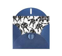 YYHWHJDE Blue Greeting Card Black hockey Pattern for Festive Birthday Party Invitation