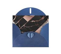 YYHWHJDE Blue Greeting Card Black rose gold Marble Pattern for Festive Birthday Party Invitation
