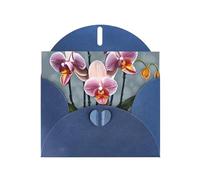 YYHWHJDE Blue Greeting Card Blooming Orchids Prints for Christmas, Children's Birthday, Valentine's Day, and Party Invitation