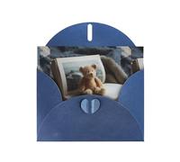 YYHWHJDE Blue Greeting Card Books on teddy bears Pattern for Christmas, Children's Birthday, Valentine's Day, and Party Invitation