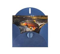 YYHWHJDE Blue Greeting Card Brook Trout Fly Fishing Pattern for Christmas, Children's Birthday, Valentine's Day, and Party Invitation