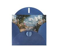 YYHWHJDE Blue Greeting Card Bubbles on the path Pattern Perfect for Valentine's Day, Wedding Anniversary & Party Invitations
