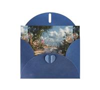 YYHWHJDE Blue Greeting Card Bubbles On The Path Pattern Perfect for Valentine's Day, Wedding Anniversary & Party Invitations