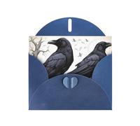YYHWHJDE Blue Greeting Card Cartoon black Ravens Prints for Christmas, Children's Birthday, Valentine's Day, and Party Invitation
