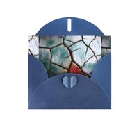 YYHWHJDE Blue Greeting Card Ceramic Glaze Cracks Pattern Perfect for Valentine's Day, Wedding Anniversary & Party Invitations