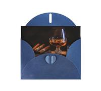 YYHWHJDE Blue Greeting Card cigar and whiskey Prints for Christmas, Children's Birthday, Valentine's Day, and Party Invitation