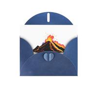 YYHWHJDE Blue Greeting Card Colorful volcano Pattern for Festive Birthday Party Invitation