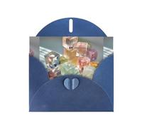 YYHWHJDE Blue Greeting Card Crystal clear sugar cubes Pattern Perfect for Valentine's Day, Wedding Anniversary & Party Invitations