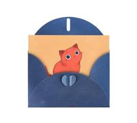 YYHWHJDE Blue Greeting Card Cute Kitten Pattern Perfect for Valentine's Day, Wedding Anniversary & Party Invitations