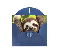 YYHWHJDE Blue Greeting Card Cute Sloth Prints for Christmas, Children's Birthday, Valentine's Day, and Party Invitation