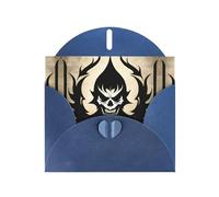 YYHWHJDE Blue Greeting Card Devil Satan Pattern for Christmas, Children's Birthday, Valentine's Day, and Party Invitation