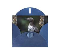 YYHWHJDE Blue Greeting Card Downy Puffin Pattern for Christmas, Children's Birthday, Valentine's Day, and Party Invitation