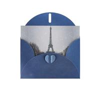 YYHWHJDE Blue Greeting Card Eiffel Tower On A Snowy Day Pattern Perfect for Valentine's Day, Wedding Anniversary & Party Invitations