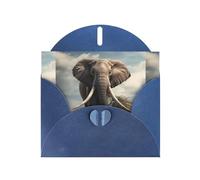 YYHWHJDE Blue Greeting Card Elephant pulling a small tree Pattern for Christmas, Children's Birthday, Valentine's Day, and Party Invitation