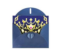 YYHWHJDE Blue Greeting Card Fantasy Tiara Prints for Christmas, Children's Birthday, Valentine's Day, and Party Invitation
