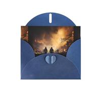 YYHWHJDE Blue Greeting Card Firefighters fighting fires Pattern Perfect for Valentine's Day, Wedding Anniversary & Party Invitations