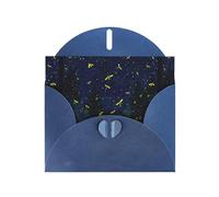 YYHWHJDE Blue Greeting Card Fireflies On The Stars Pattern Perfect for Valentine's Day, Wedding Anniversary & Party Invitations