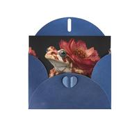 YYHWHJDE Blue Greeting Card Flower Tree Frog Pattern Perfect for Valentine's Day, Wedding Anniversary & Party Invitations