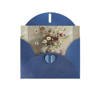 YYHWHJDE Blue Greeting Card Flowers In Ceramic Bottles Pattern Perfect for Valentine's Day, Wedding Anniversary & Party Invitations