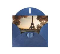 YYHWHJDE Blue Greeting Card French Paris Tour Eiffel Tower Pattern for Festive Birthday Party Invitation