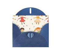 YYHWHJDE Blue Greeting Card Friends Dancing Pattern Perfect for Valentine's Day, Wedding Anniversary & Party Invitations