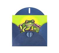 YYHWHJDE Blue Greeting Card Frog in a pond Pattern for Christmas, Children's Birthday, Valentine's Day, and Party Invitation