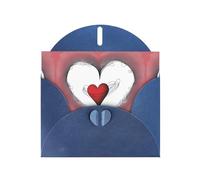 YYHWHJDE Blue Greeting Card Have A Loving Heart Pattern Perfect for Valentine's Day, Wedding Anniversary & Party Invitations
