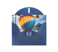 YYHWHJDE Blue Greeting Card Hawaii Hot Air Balloon Prints for Christmas, Children's Birthday, Valentine's Day, and Party Invitation