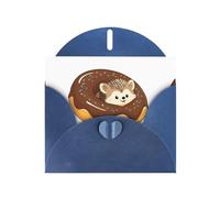 YYHWHJDE Blue Greeting Card Hedgehog in the donut Pattern for Christmas, Children's Birthday, Valentine's Day, and Party Invitation