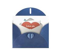 YYHWHJDE Blue Greeting Card I love you on the envelope Pattern for Festive Birthday Party Invitation