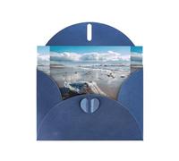 YYHWHJDE Blue Greeting Card Ink Fish On The Sea Stall Pattern Perfect for Valentine's Day, Wedding Anniversary & Party Invitations