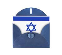 YYHWHJDE Blue Greeting Card Israeli flag Pattern Perfect for Valentine's Day, Wedding Anniversary & Party Invitations
