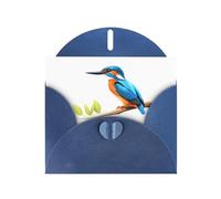 YYHWHJDE Blue Greeting Card Kingfisher on the branch Pattern for Festive Birthday Party Invitation