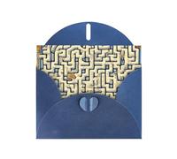YYHWHJDE Blue Greeting Card Labyrinth Treasure Map Prints for Christmas, Children's Birthday, Valentine's Day, and Party Invitation
