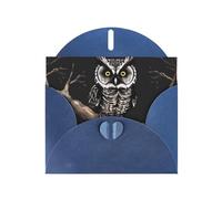 YYHWHJDE Blue Greeting Card Late Night Owl Prints for Christmas, Children's Birthday, Valentine's Day, and Party Invitation