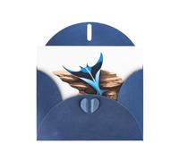 YYHWHJDE Blue Greeting Card Manta behind the rocks Pattern for Christmas, Children's Birthday, Valentine's Day, and Party Invitation