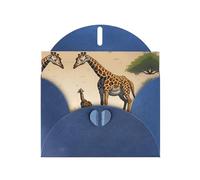 YYHWHJDE Blue Greeting Card Mother and child giraffe Prints for Christmas, Children's Birthday, Valentine's Day, and Party Invitation