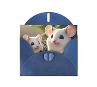 YYHWHJDE Blue Greeting Card Mother and child rats Prints for Christmas, Children's Birthday, Valentine's Day, and Party Invitation