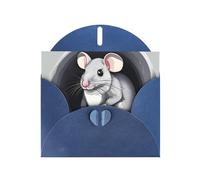 YYHWHJDE Blue Greeting Card Mouse in the Hole Prints for Christmas, Children's Birthday, Valentine's Day, and Party Invitation