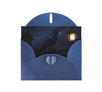 YYHWHJDE Blue Greeting Card Night crow Pattern for Festive Birthday Party Invitation