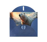 YYHWHJDE Blue Greeting Card Polar bear in winter Prints for Christmas, Children's Birthday, Valentine's Day, and Party Invitation