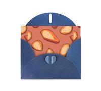 YYHWHJDE Blue Greeting Card Pure Background Papaya Pattern Perfect for Valentine's Day, Wedding Anniversary & Party Invitations