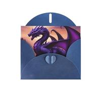 YYHWHJDE Blue Greeting Card Purple and Wirte Dragons Pattern for Christmas, Children's Birthday, Valentine's Day, and Party Invitation