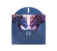 YYHWHJDE Blue Greeting Card purple and wirte dragons Pattern for Festive Birthday Party Invitation