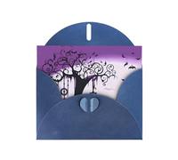 YYHWHJDE Blue Greeting Card Purple Black Goth Spooky Pattern for Christmas, Children's Birthday, Valentine's Day, and Party Invitation