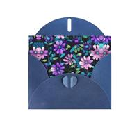 YYHWHJDE Blue Greeting Card Purple Camellia Pattern for Festive Birthday Party Invitation