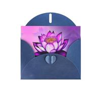 YYHWHJDE Blue Greeting Card Purple Lotus Pattern for Christmas, Children's Birthday, Valentine's Day, and Party Invitation
