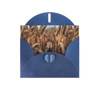 YYHWHJDE Blue Greeting Card Rabbit In The Wheat Field Pattern Perfect for Valentine's Day, Wedding Anniversary & Party Invitations